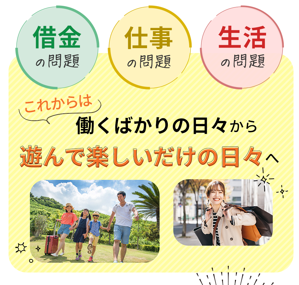 借金の問題、仕事の問題、生活の問題