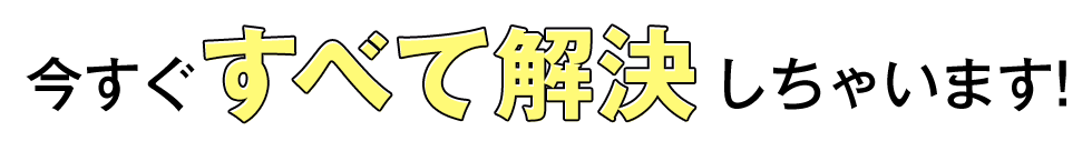 今すぐすべて解決しちゃいます！