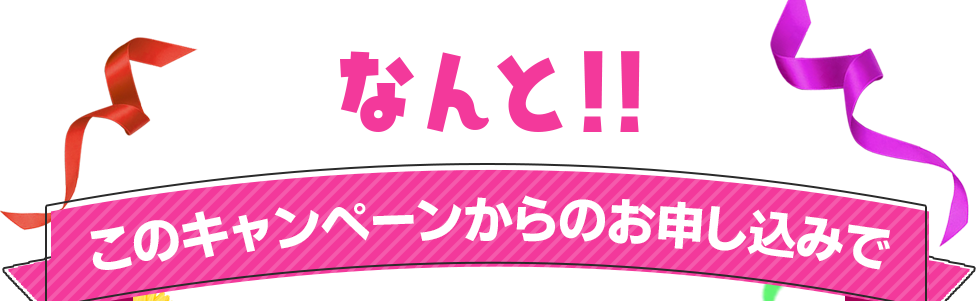 なんと！このキャンペーンからのお申しおみで